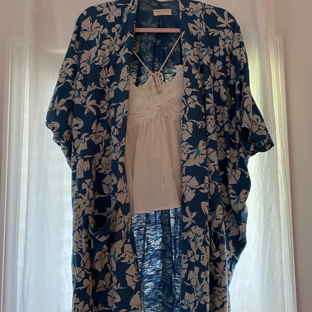 Known Supply Blue Floral Kimono